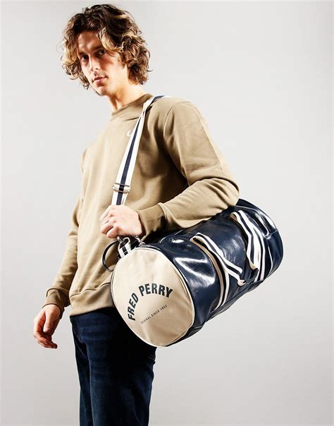 fake fred perry barrel bag|fred perry classic barrel bag.